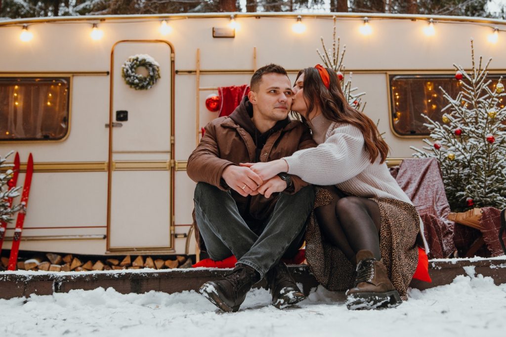 Winter RV skirting at a year-round RV park in BC