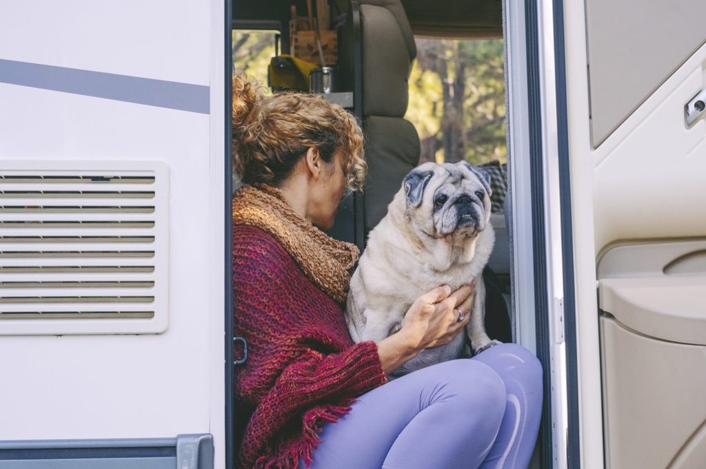 RV camping with dogs on a Sunshine Coast trail in BC